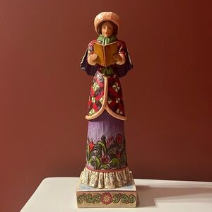 Jim Shore Here We Come A-wand'ring So Fair to Be Seen Woman Caroler Figurine